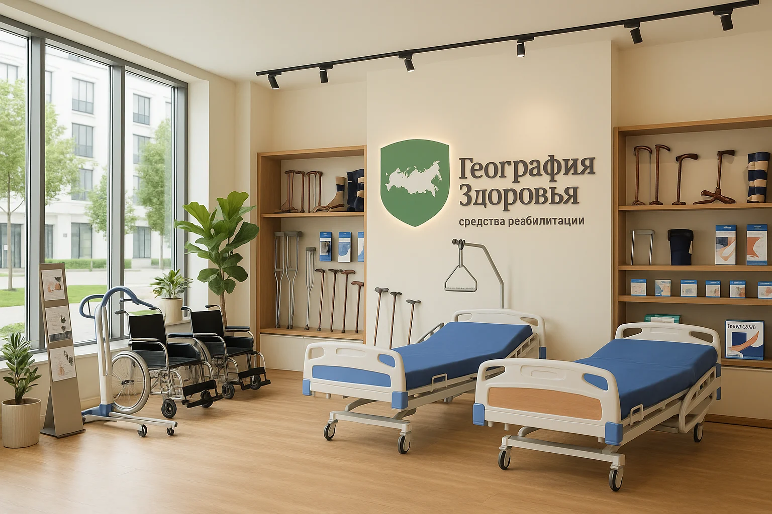 Шоурум География Здоровья — медицинские кровати, коляски, подъёмники